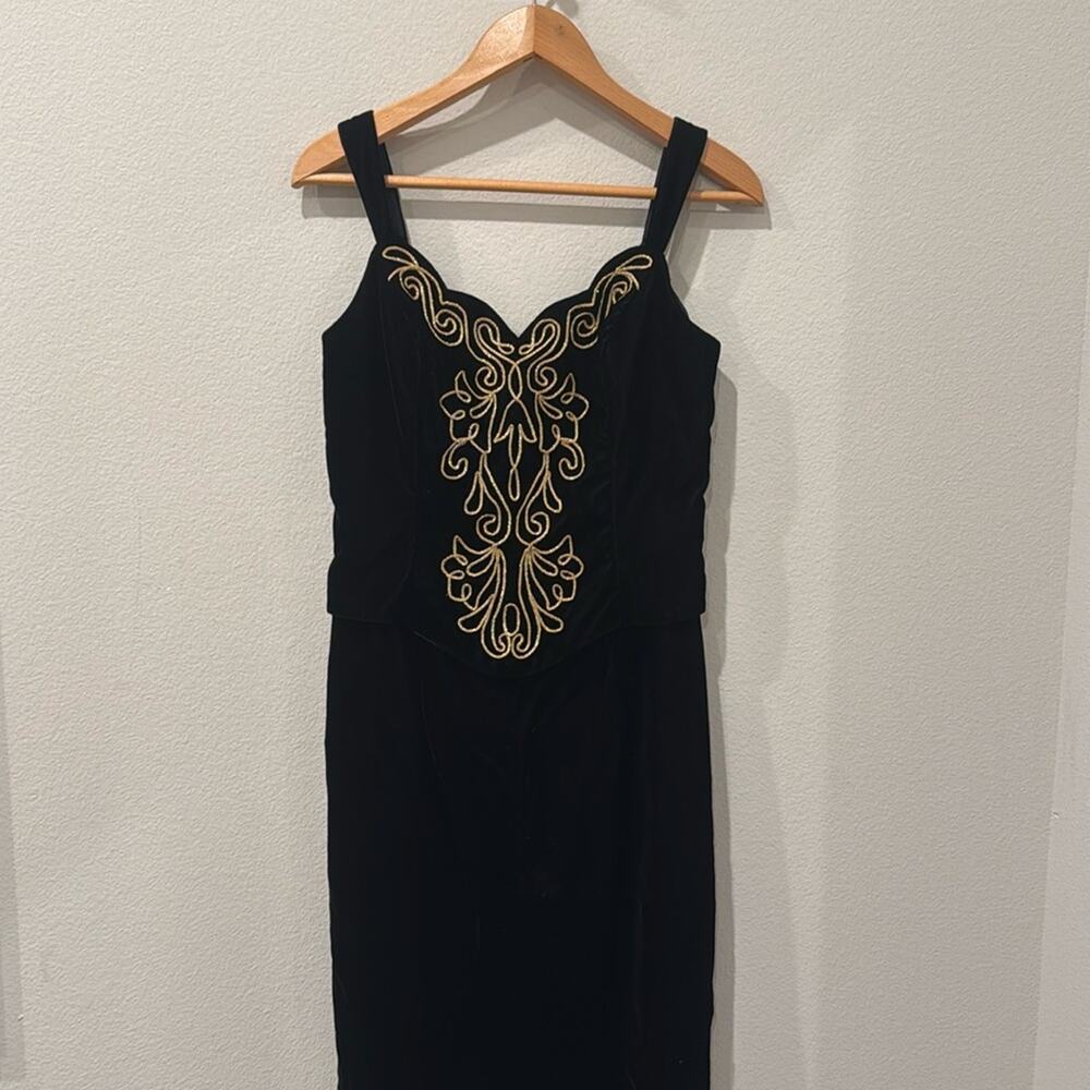 Vintage‎ Black Velvet Scott McClintook Evening Gown | Size 8
